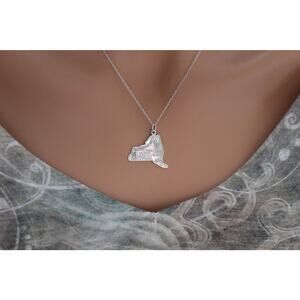 Sterling Silver New York State Charm Necklace